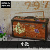 INPHIC-復古櫥窗裝飾酒吧鐵塔拍攝道具英倫收納箱老式手提箱皮箱懷舊-小款